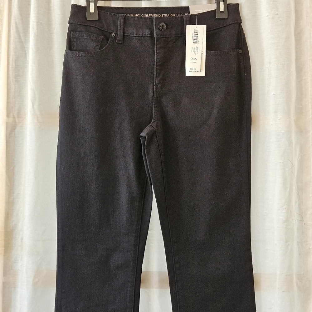 NWT CHICO SO SLIMMING GIRLFRIEND STRAIGHT LEG BASIC BLACK JEANS SIZE 2S / CH 00S - Picture 5 of 11